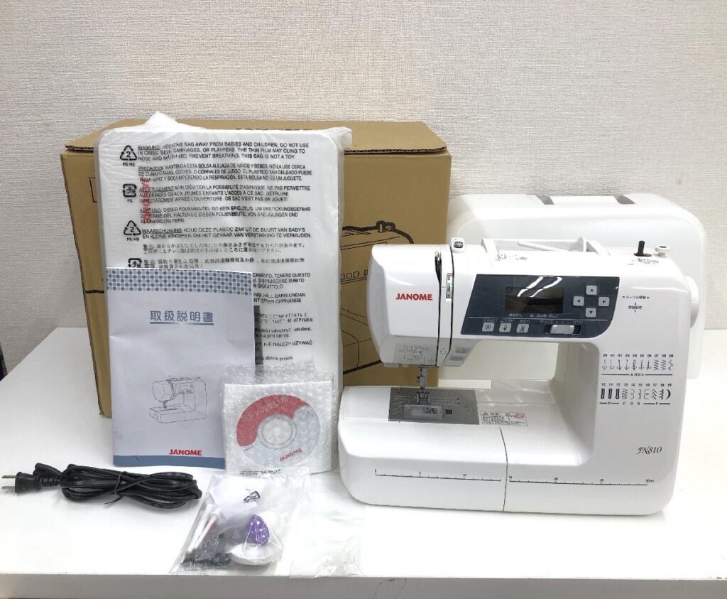 JANOME ジャノメ JN810 MODEL 808型 コンピューターミシン ワイドテーブル 取扱説明書 元箱付 通電確認済み