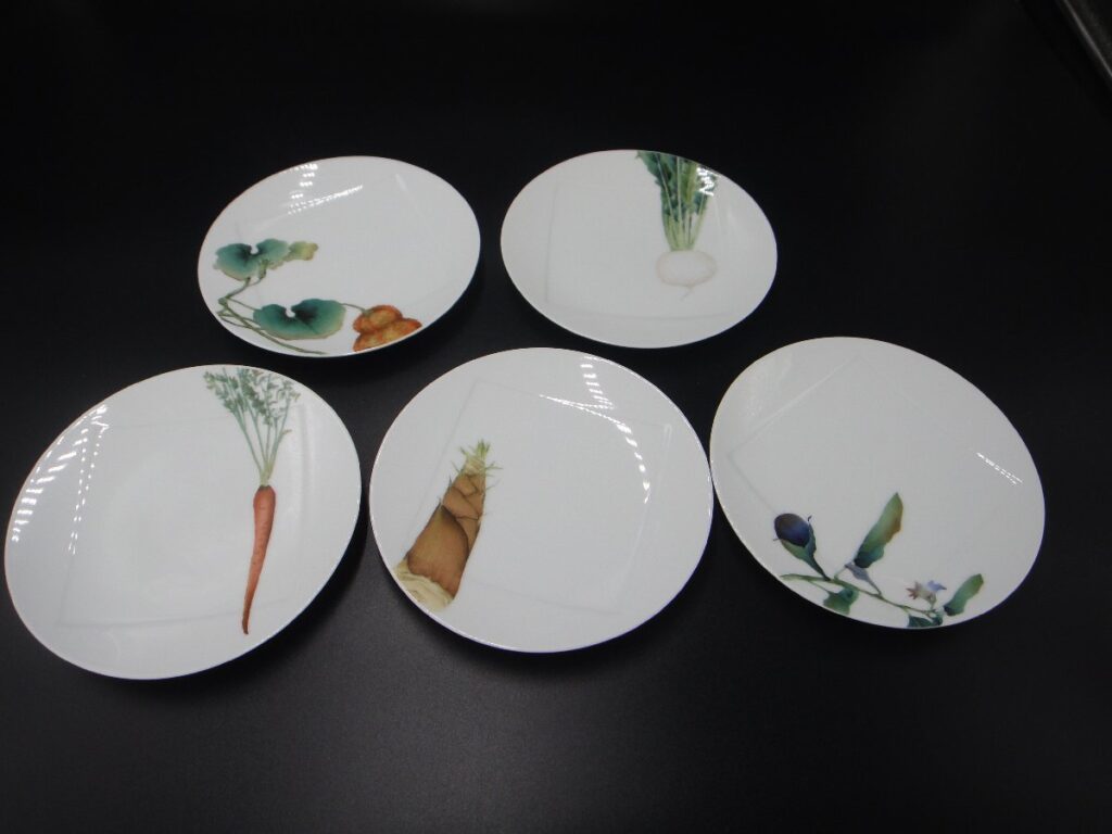 Noritake ノリタケ 1620 京香旬彩 野菜柄 約14cm プレート 皿 5枚セット