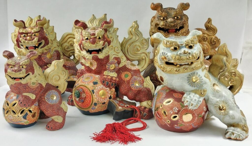 九谷焼 獅子いろいろまとめて シシ/シーサー 縁起物 置物/置飾り/オブジェ