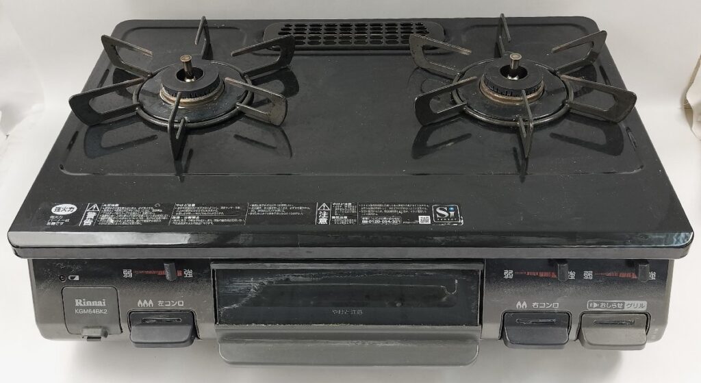 ジャンク 動作未確認 Rinnai リンナイ ガステーブル KGM64BK2L LPガス用 2口ガスコンロ 現状品