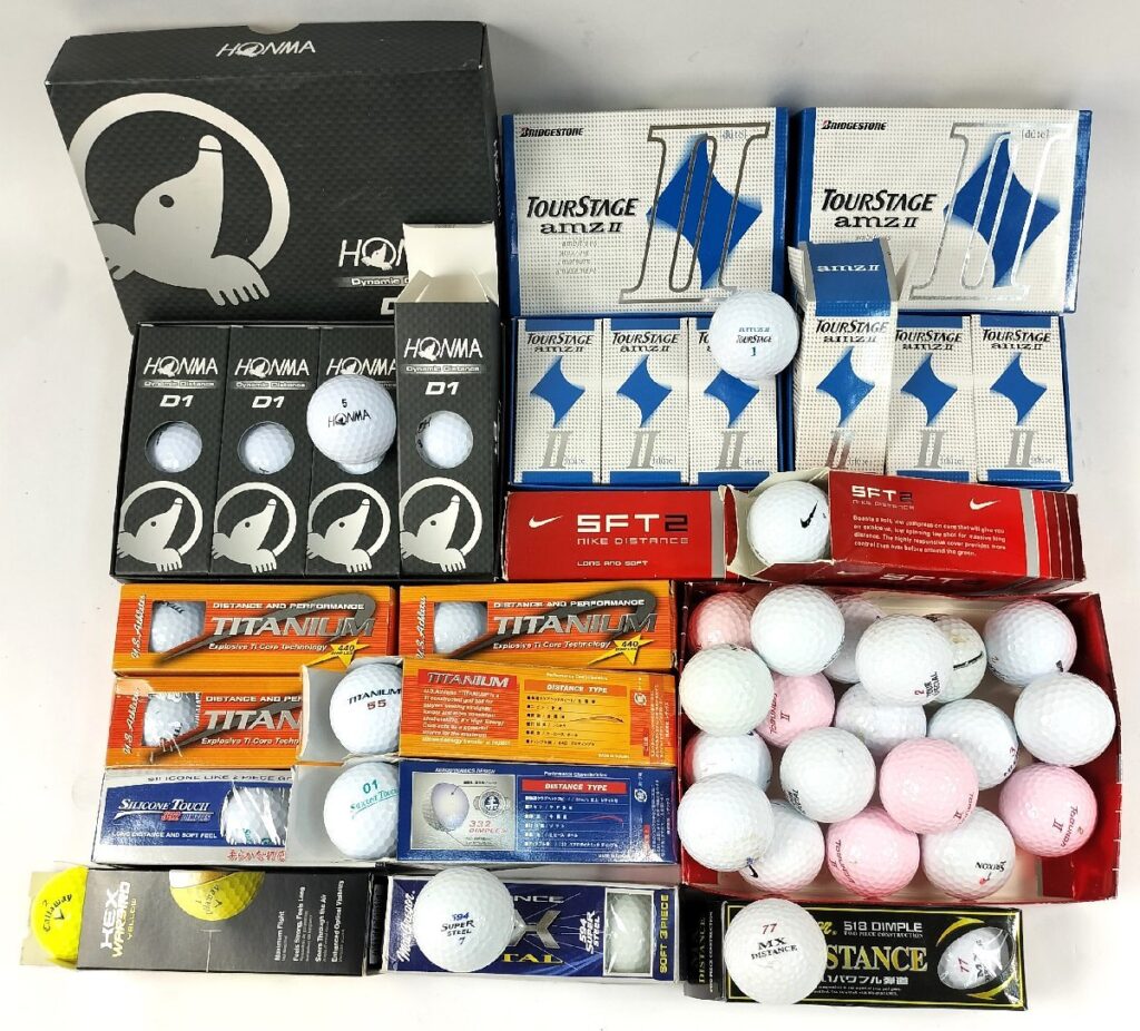 未使用中古混在 ゴルフボールまとめ ホンマ/ブリヂストン/ナイキ/キャロウェイなど ボールマーカー付き 現状品