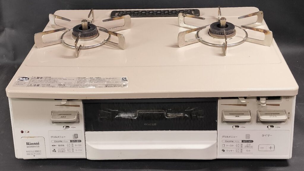 動作未確認 Rinnai リンナイ ガステーブル BKM88VCB LPガス用 2口ガスコンロ 現状品