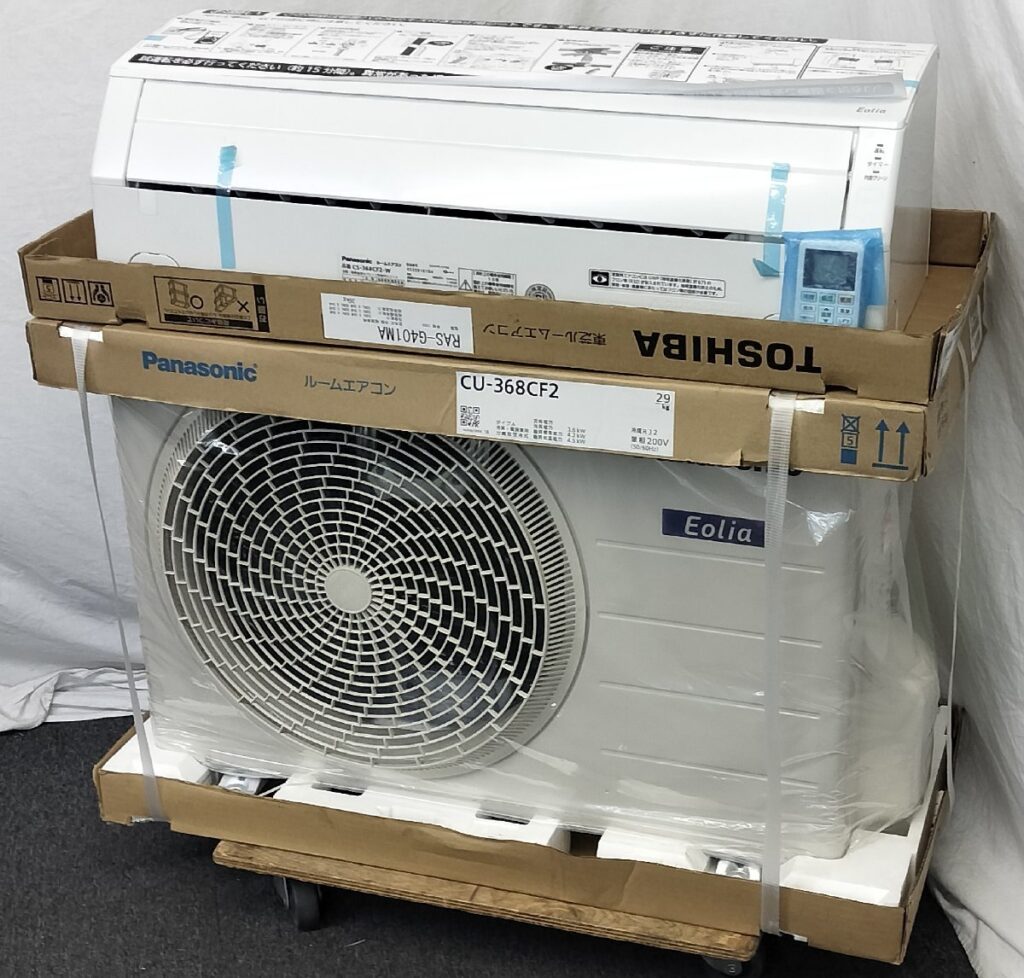 未使用 動作未確認 Panasonic パナソニック エオリア ルームエアコン 2018年製 内機/CS-368CF2-W 外機/CU-368CF2 現状品