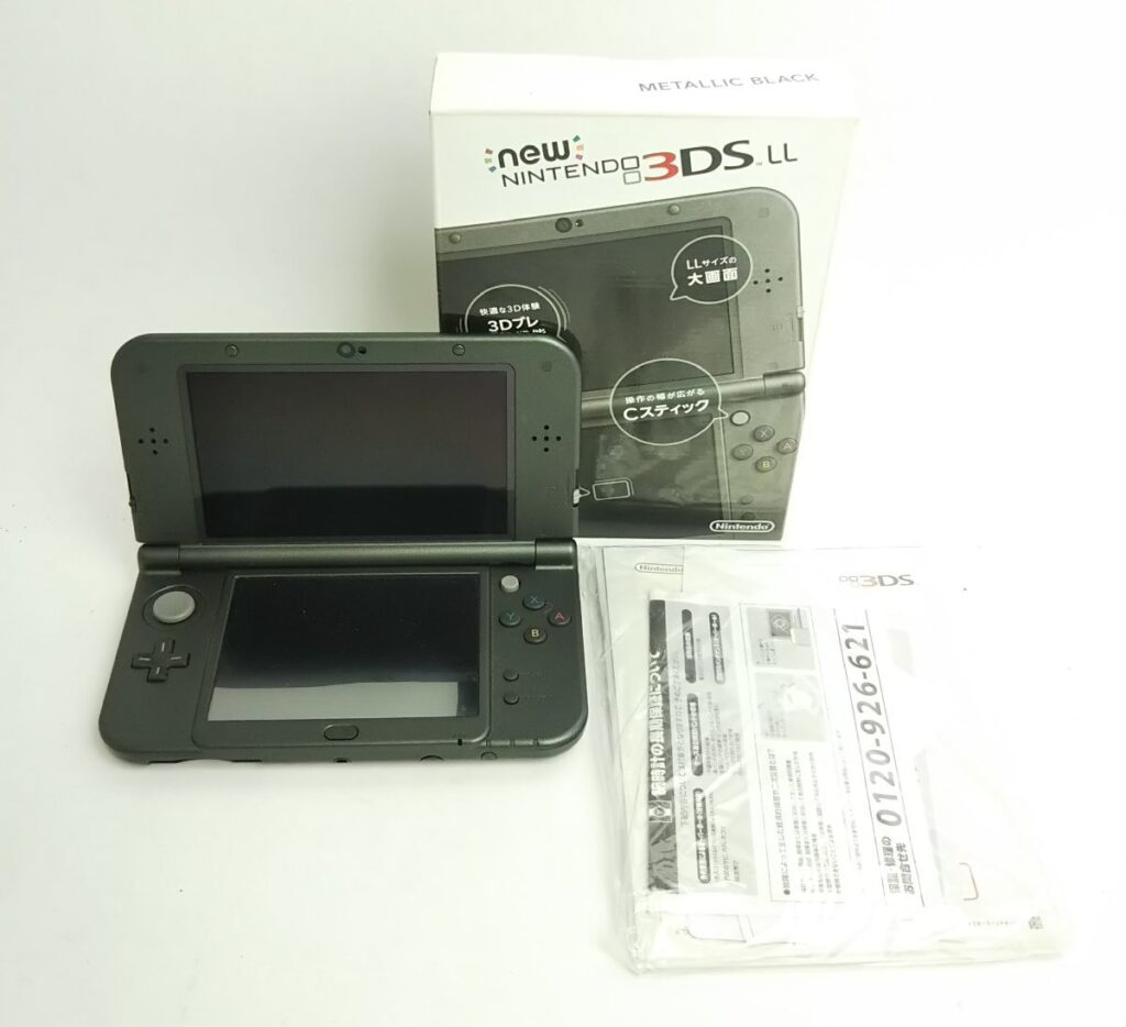 動作品 初期化済み NINTENDO new 3DSLL RED-001 メタリックブラック ニンテンドー