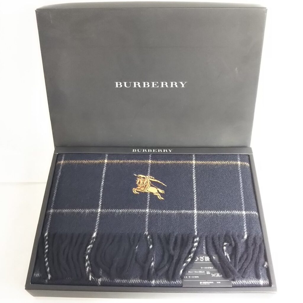 未使用 正規 BURBERRY バーバリー ウールひざ掛け BB6640 ウール100%