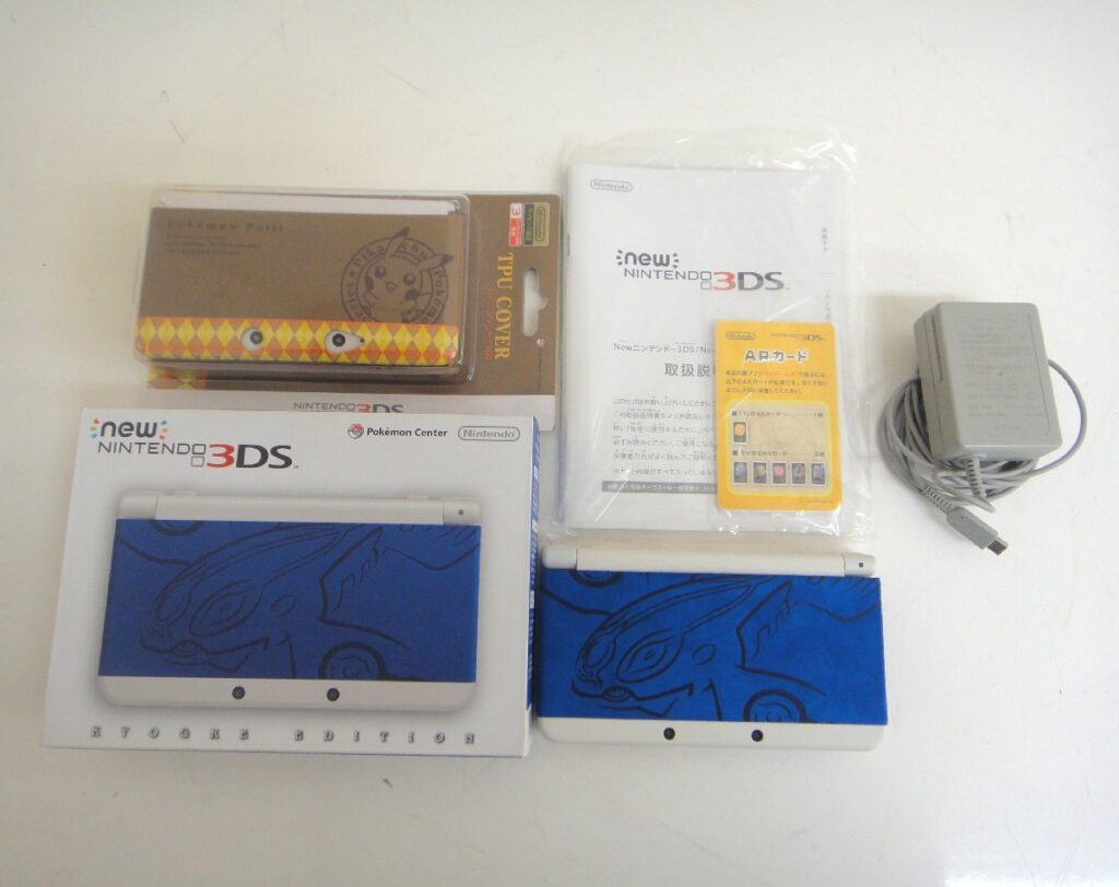 任天堂 ニンテンドー nitendo new 3ds カイオーガエディション 本体用カバー、充電器セット 起動確認済み