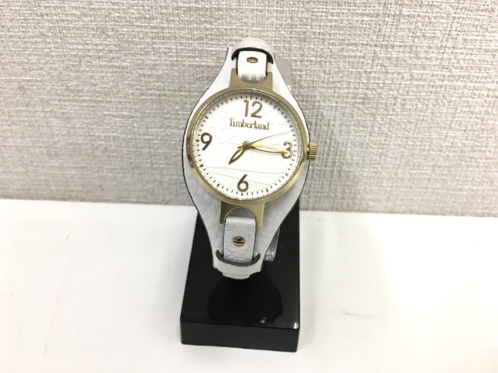 Timberland ティンバーランド レディース 時計 14203L ホワイト/ゴールド 電池切れ