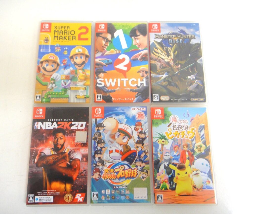 任天堂 Nintendo Switch スイッチ ソフト 6本 スーパーマリオメーカー2 パワプロ モンスターハンターライズ 他