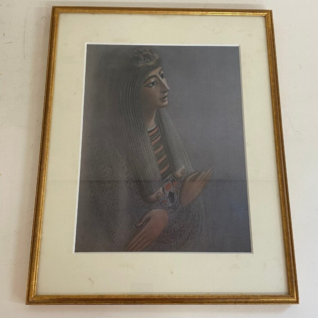 真作 杉山 寧 エジプト 絵画 ミイラ棺 第19王朝