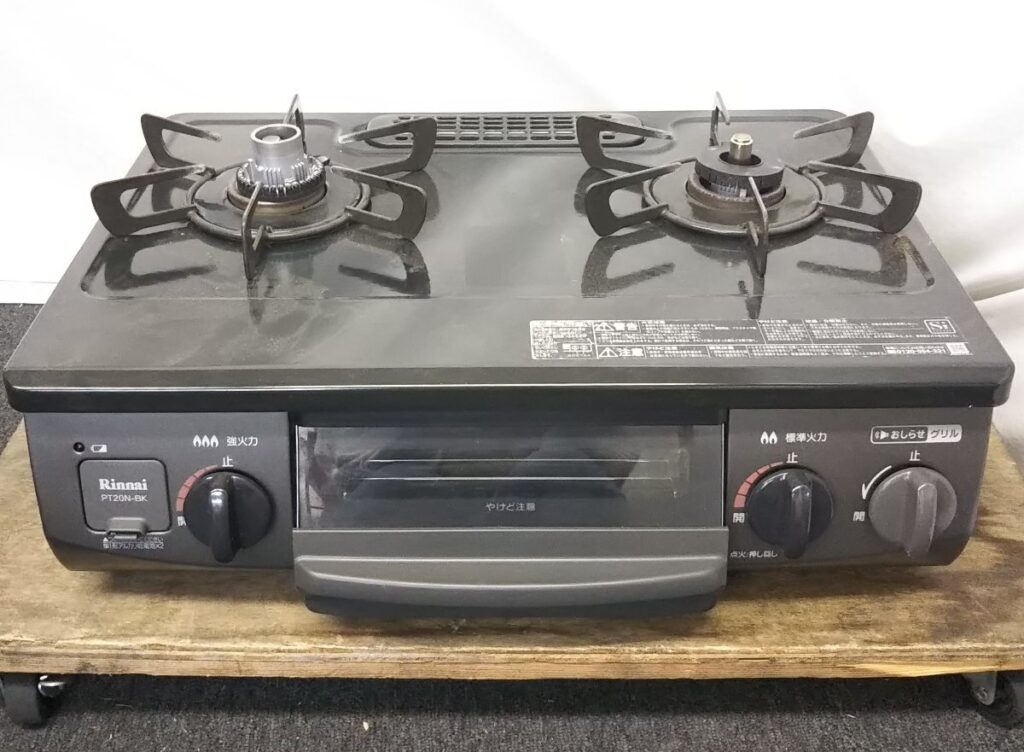 動作未確認 Rinnai リンナイ ガステーブル PT20N-BK LPガス用 2022年製 ガスコンロ 現状品