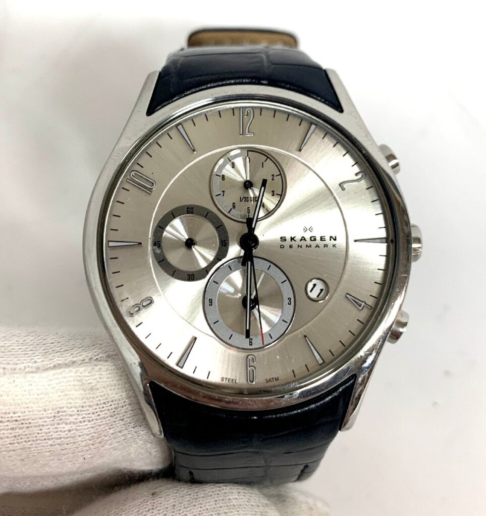 SKAGEN スカーゲン 329XLSLC クロノグラフ 腕時計 電池切れ 動作未確認 ベルト破損あり