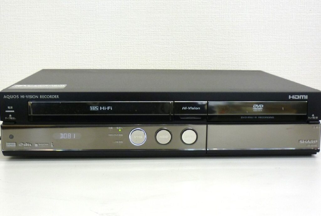 シャープ AQUOS DV-ACV52 VHS HDD DVDビデオ一体型レコーダーリモコン付き
