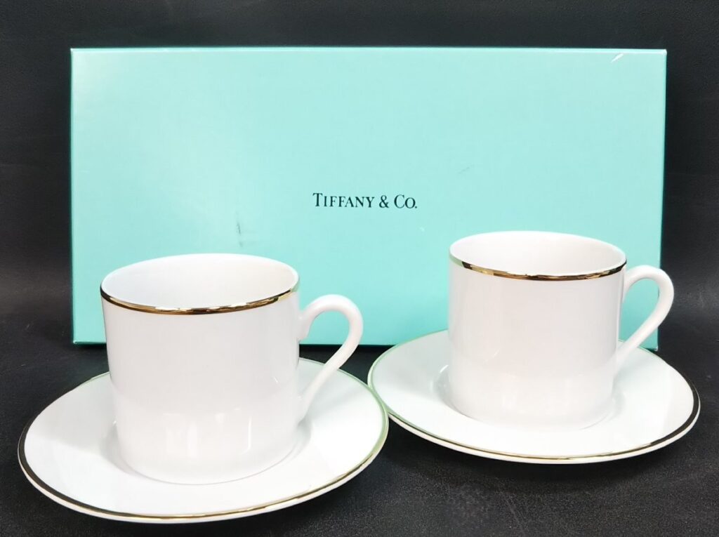 未使用 TIFFANY&Co. ティファニー ペアデミタスカップ&ソーサー 洋食器 エスプレッソ