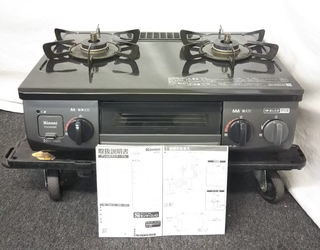 Rinnai リンナイ ガステーブル KG34NBKR 都市ガス用 2021年製 ガスコンロ 現状品