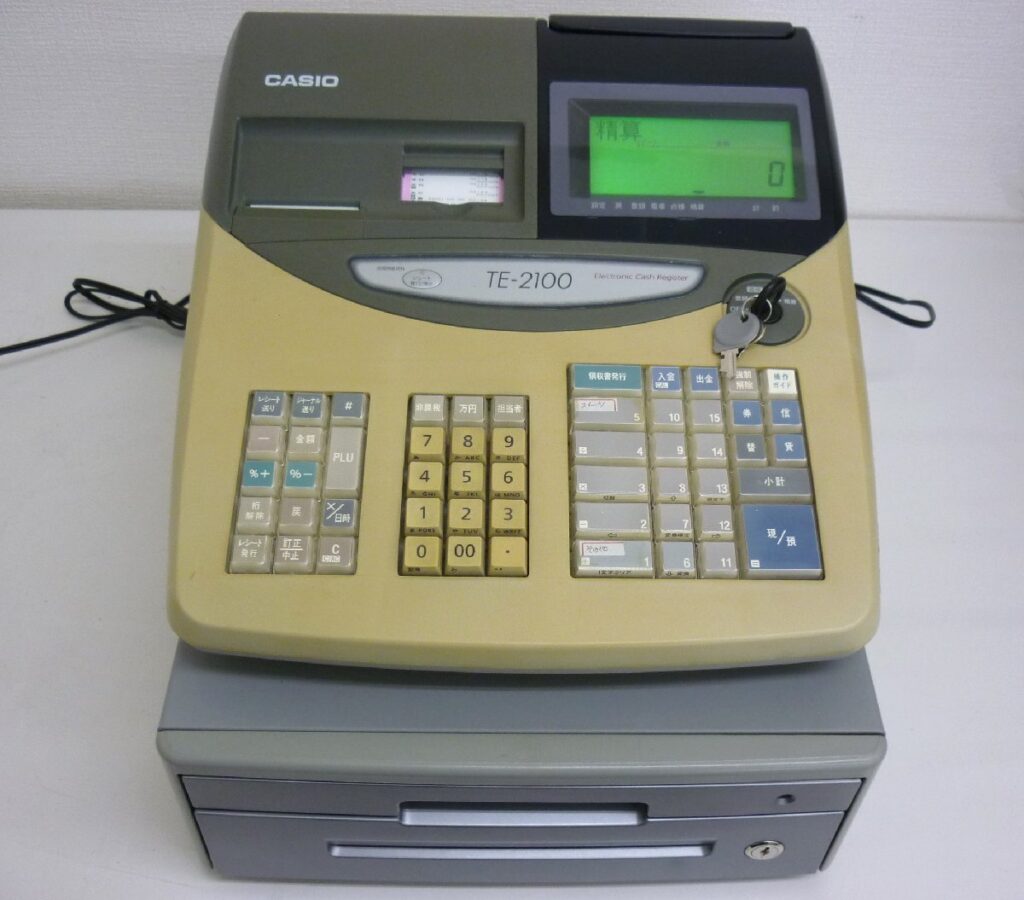 CASIO TE-2100 動作確認済 初期化済み 鍵付き カシオ　レジ　レジスタ