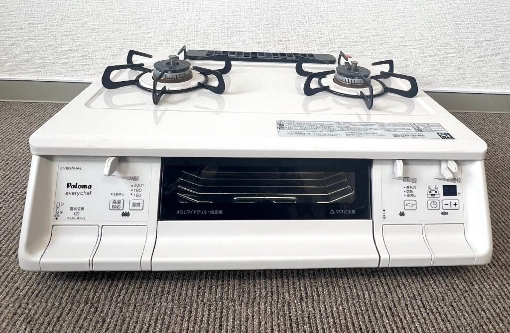 Paloma パロマ 2口ガスコンロ IC-365WHA-L ガステーブル グリル付き LPガス専用 水無し両面焼きグリル