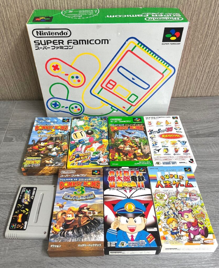 任天堂 スーパーファミコン SHVC-001 箱、取扱説明書付き ソフト付き（箱あり7個、箱無し1個）