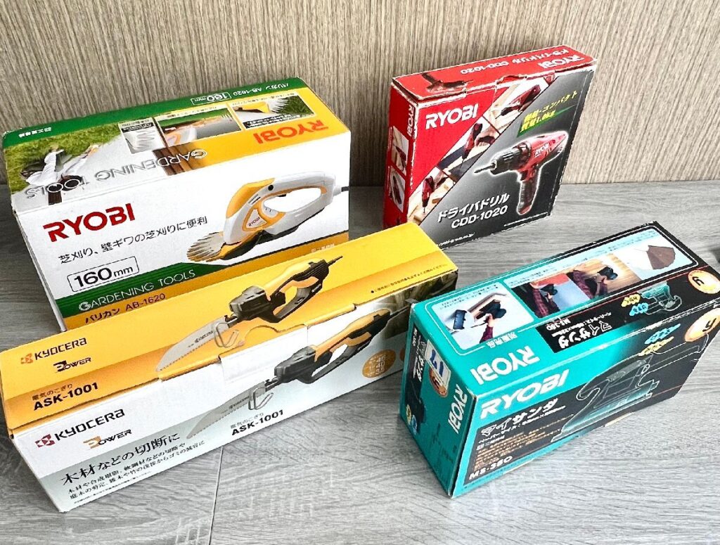 RYOBI ドライバドリルCDD-1020 マイサンダMS-350 バリカンAB-1620 KYOCERA 電動ノコギリASK-1001