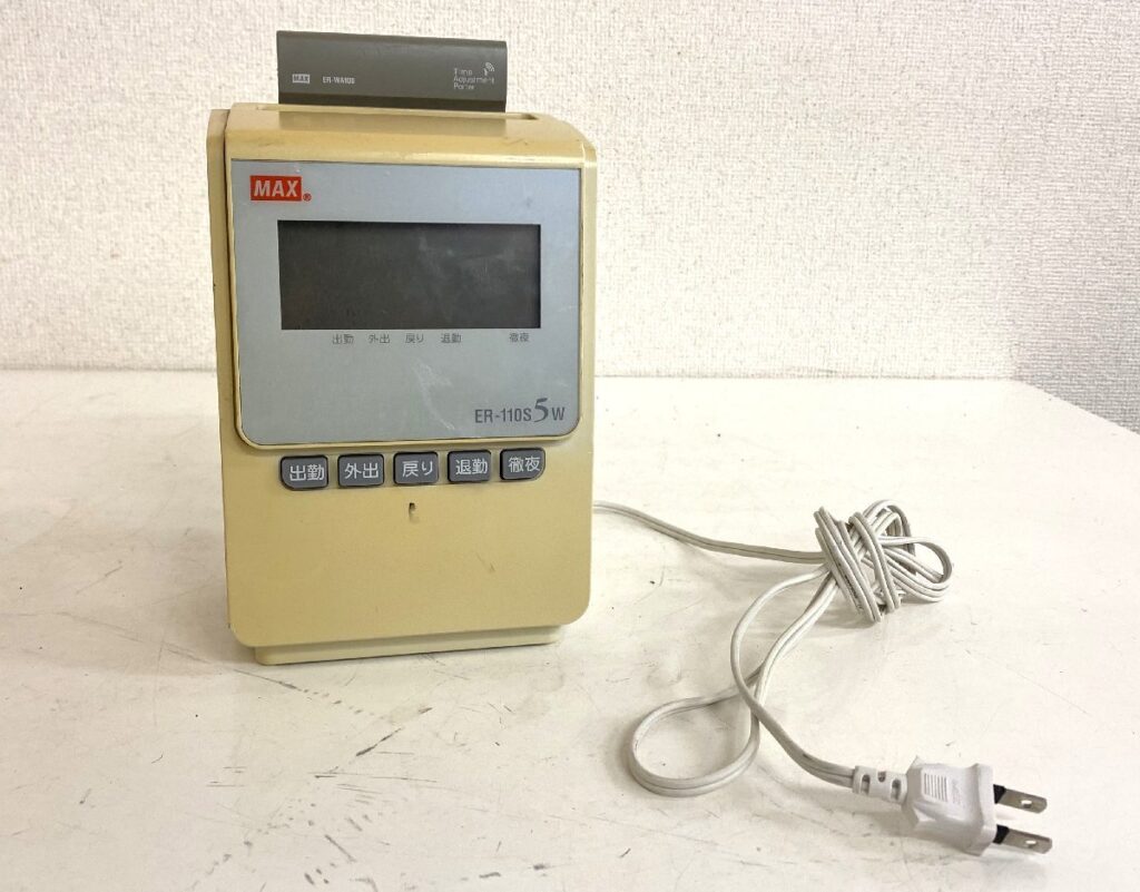 MAX マックス タイムレコーダー ER-110S5W ホワイト 簡易動作確認済み