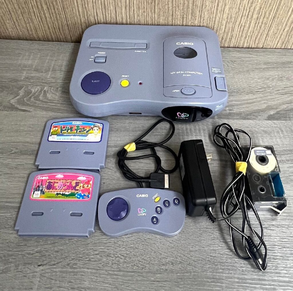 CASIO LOOPY MY SEAL COMPUTER SV-100 本体 AD-2410J ACアダプター XN-100 コントローラー カセット付き