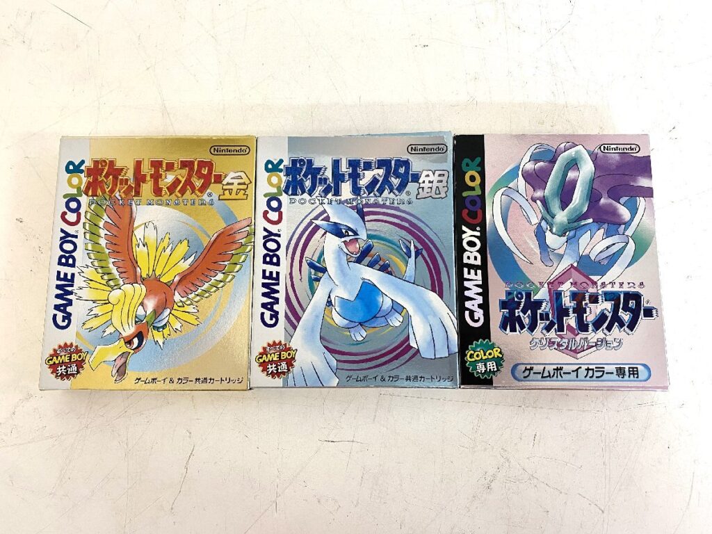 Nintendo 任天堂 GAMEBOY ゲームボーイ ポケットモンスター 金 銀 クリスタル ポケモン GB ゲームソフト 3個セット