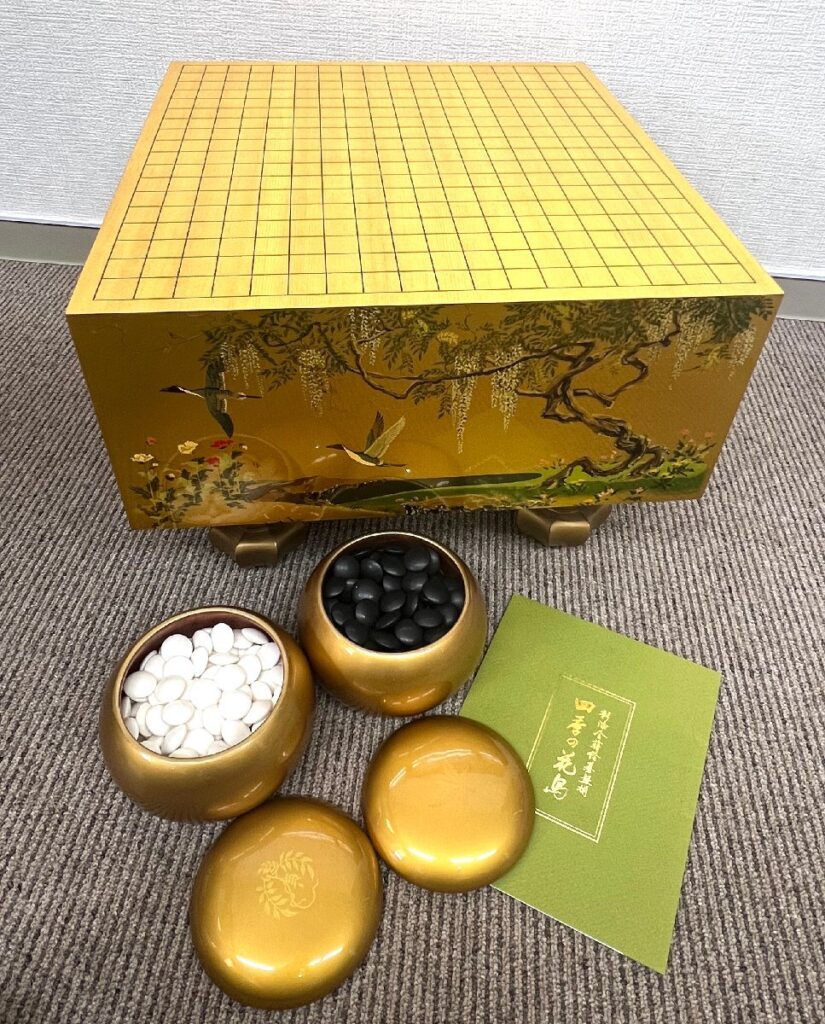 彩漆金蒔絵碁盤 四季の花鳥 囲碁 碁石 碁盤セット 野畑直子 フランクリン画廊認定書 世界限定950組