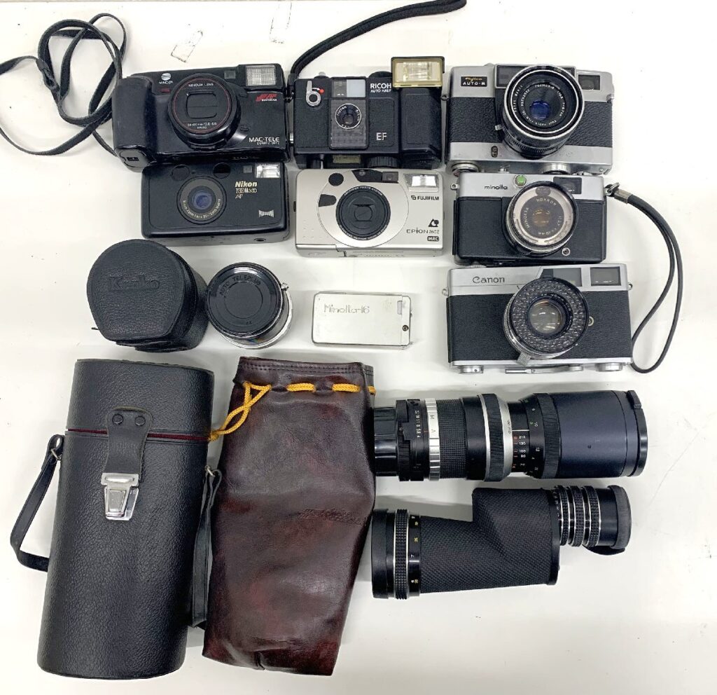 カメラ レンズ 単眼鏡 まとめ 11点 Canon Fujica minolta Nikon FUJIFILM フィルムカメラ HI－MATIC 等