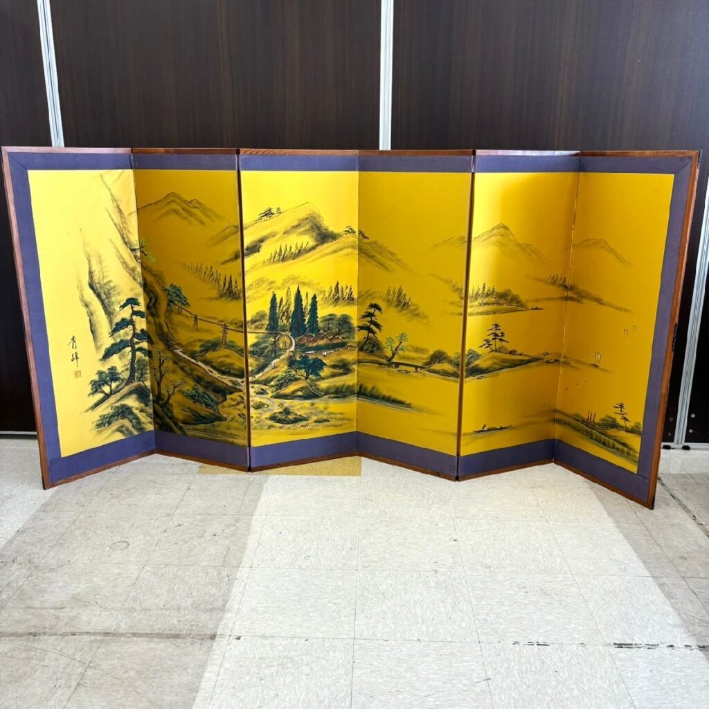 秀峰作 屏風 古美術