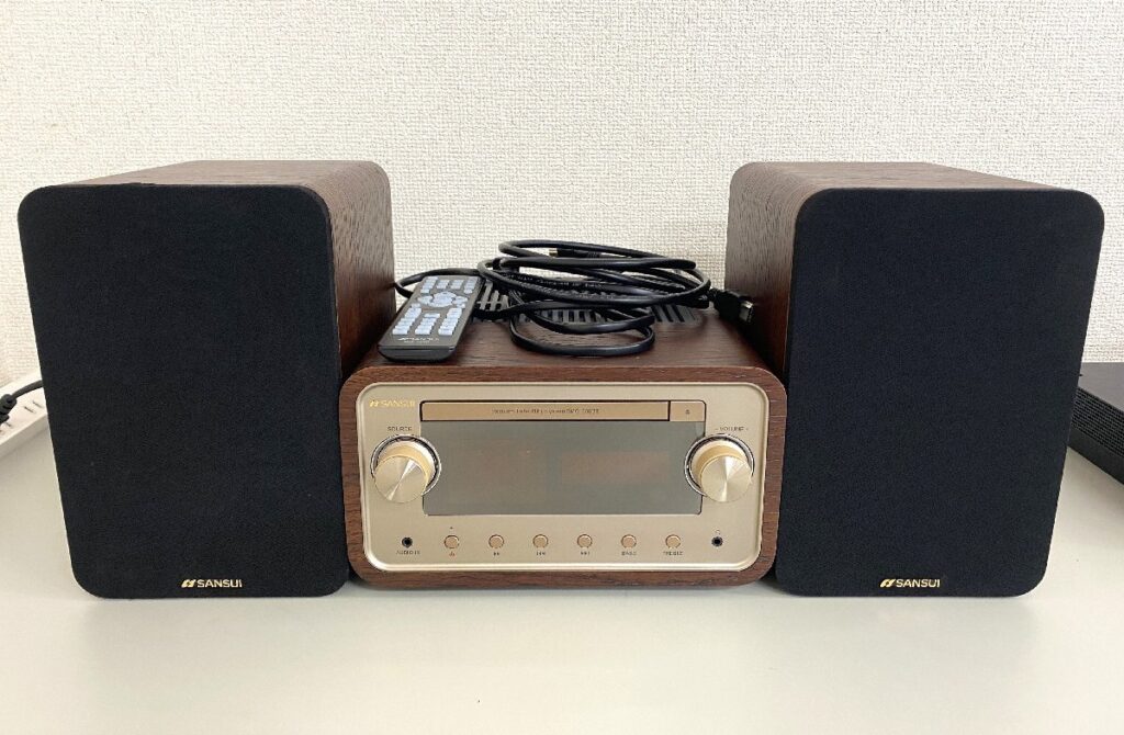 SANSUI サンスイ 真空管ハイブリッド アンプ搭載CD ステレオシステム コンポ SMC-300BT ブラウン 通電確認済み