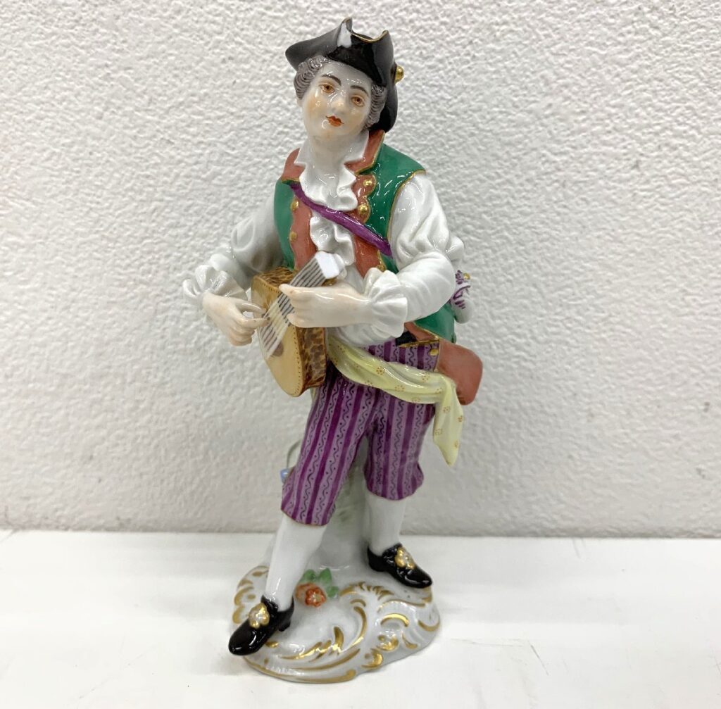 MEISSEN マイセン リュート弾き 人形 フィギュリン 陶器人形 置物 アンティーク