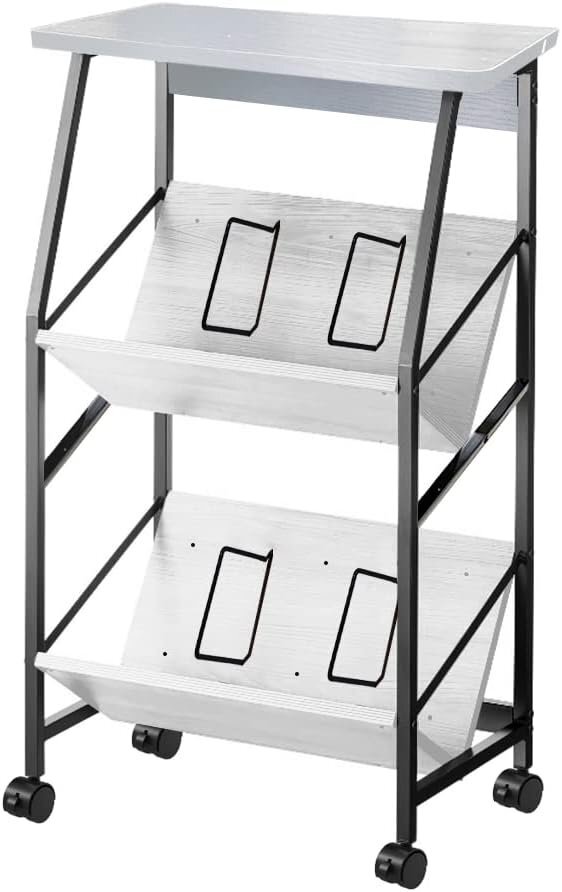 CHIAMING ファイルワゴン ホワイト キャスター付き 幅58×奥行39×高さ103cm