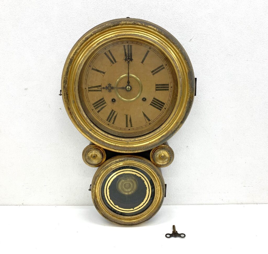 E.INGRAHAM COMPANY イングラハム 1883年 ダルマ時計 振子時計 ゼンマイ巻き鍵付き