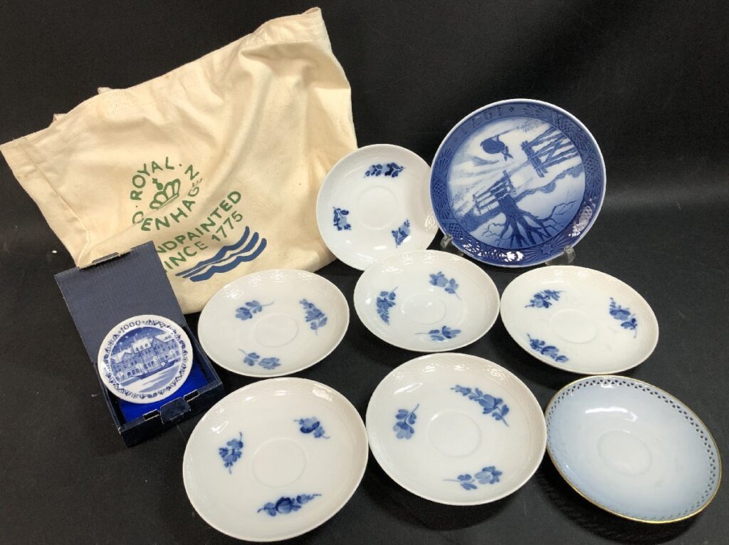 ROYAL COPENHAGEN ロイヤルコペンハーゲン 食器いろいろまとめて デンマーク/エコバッグ/イヤープレート1999他 洋食器