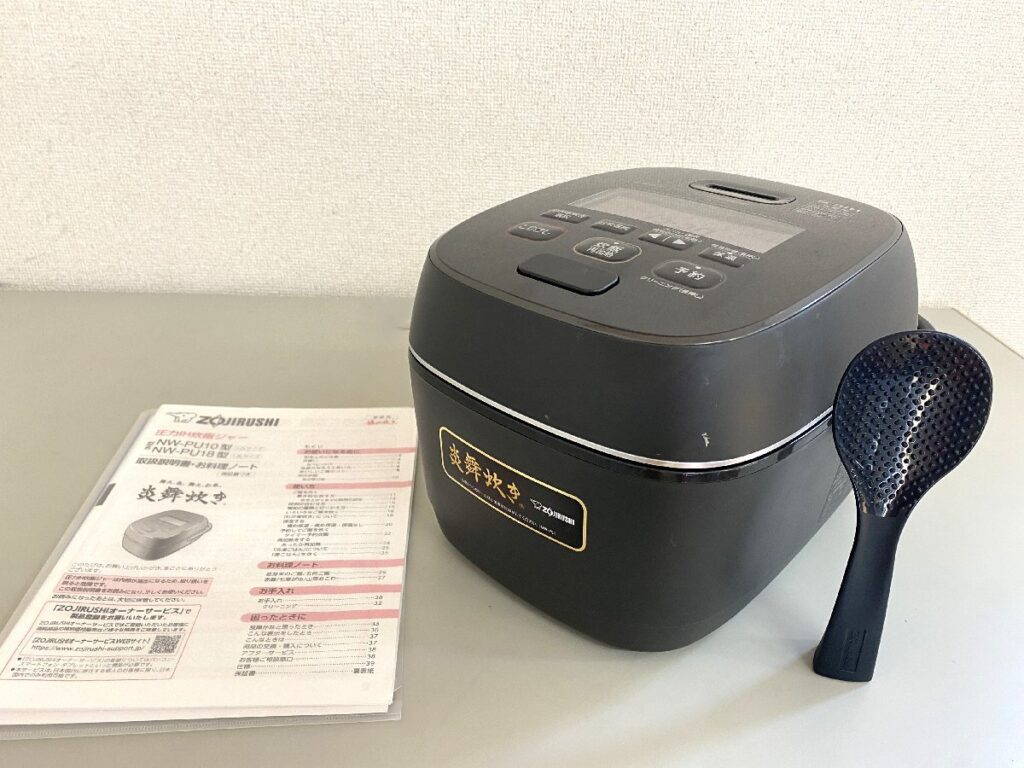 ZOJIRUSHI NW-PU10 炊飯器 2022年製 象印 5.5合炊き 炎舞炊き 圧力IH炊飯ジャー ブラック 取説付 簡易動作確認済み