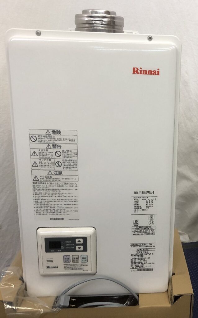未使用 Rinnai リンナイ ガス給湯器 RUX-V1615SFFUA-E 都市ガス用 外壁用