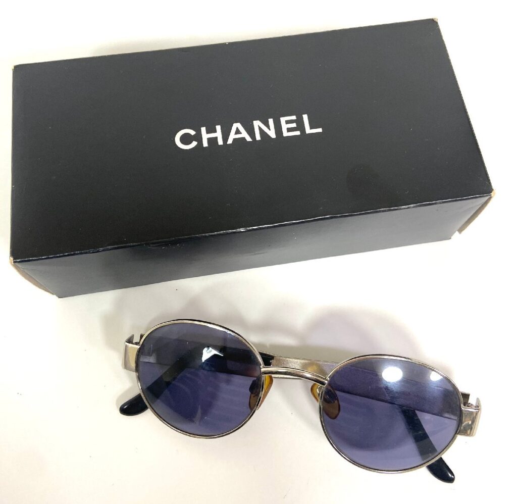 CHANEL シャネル 06933 45002 シルバー 銀 ブルー 青 メタル サングラス