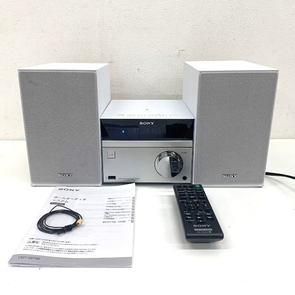 SONY ソニー HCD-SBT40 システム コンポ ペアスピーカー SS-SBT40 2019年製 ホワイト リモコン付き 再生動作確認済