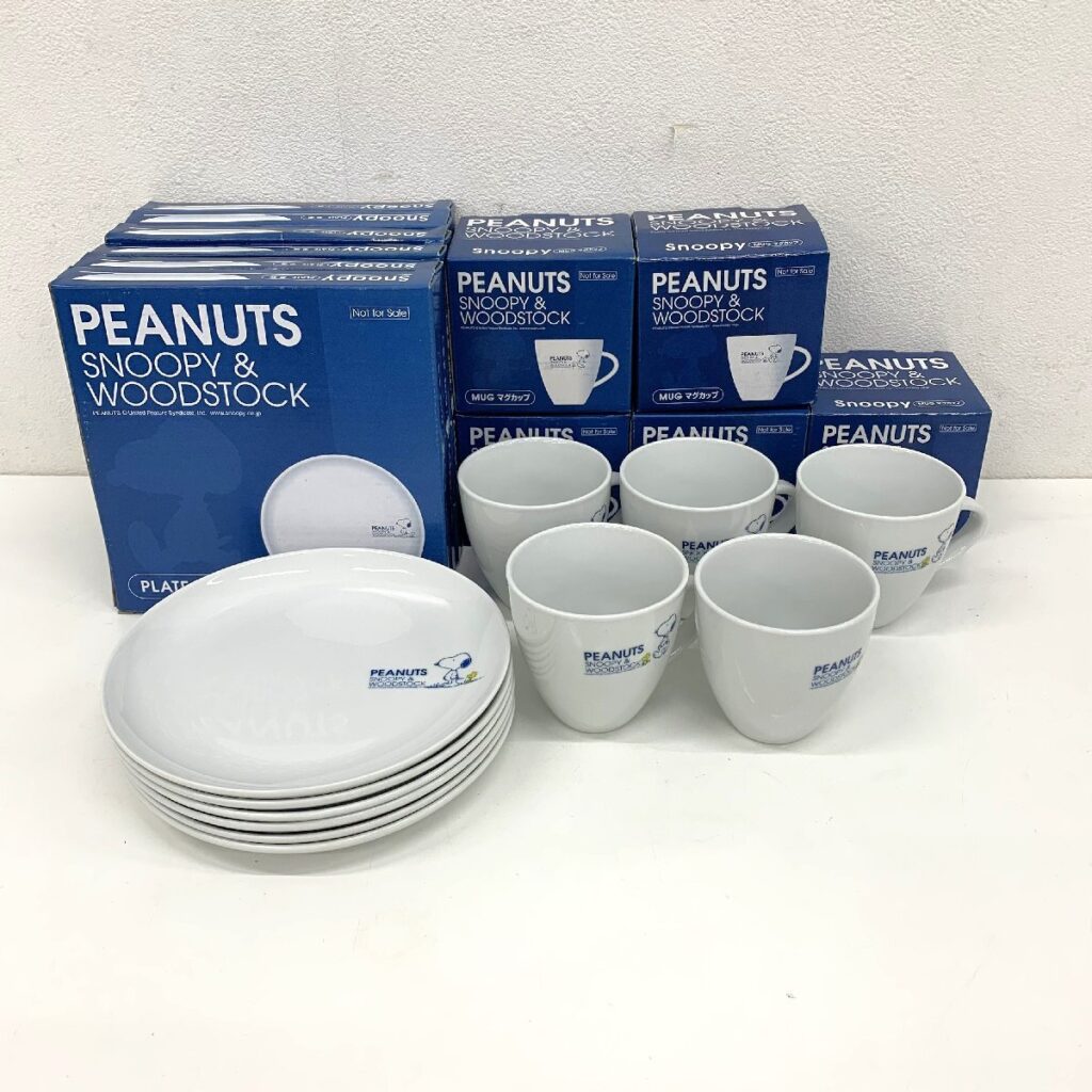 PEANUTS SNOOPY&WOODSTOCK スヌーピー 非売品 食器 まとめ売り 平皿6枚 マグカップ5個