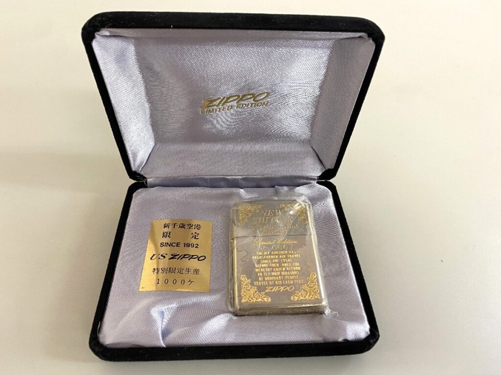 Zippo 新千歳空港限定 1992年 ジッポー ライター 限定品 シリアルナンバー付き 着火× 喫煙具 オイルライター