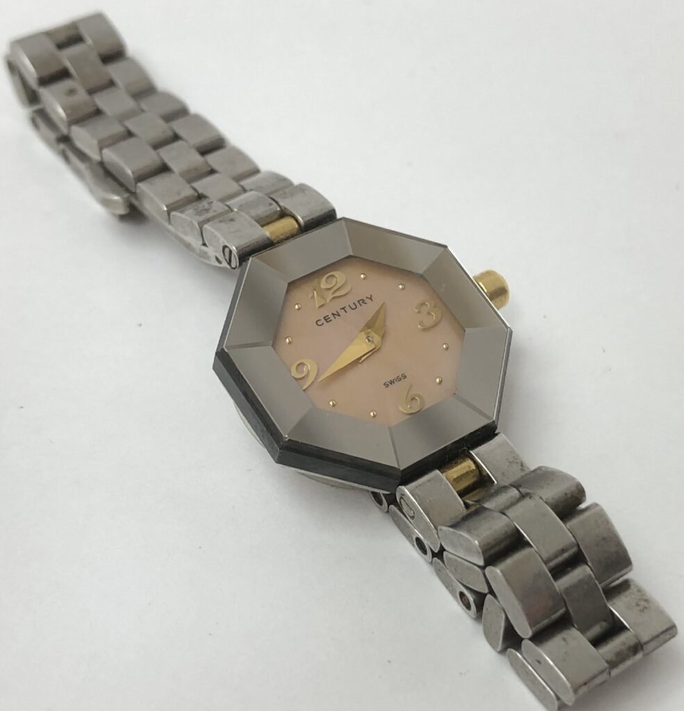CENTURY TIME GEM センチュリー タイムジェム N゜101506 スイス製 サファイヤクリスタル レディース腕時計 電池切れ