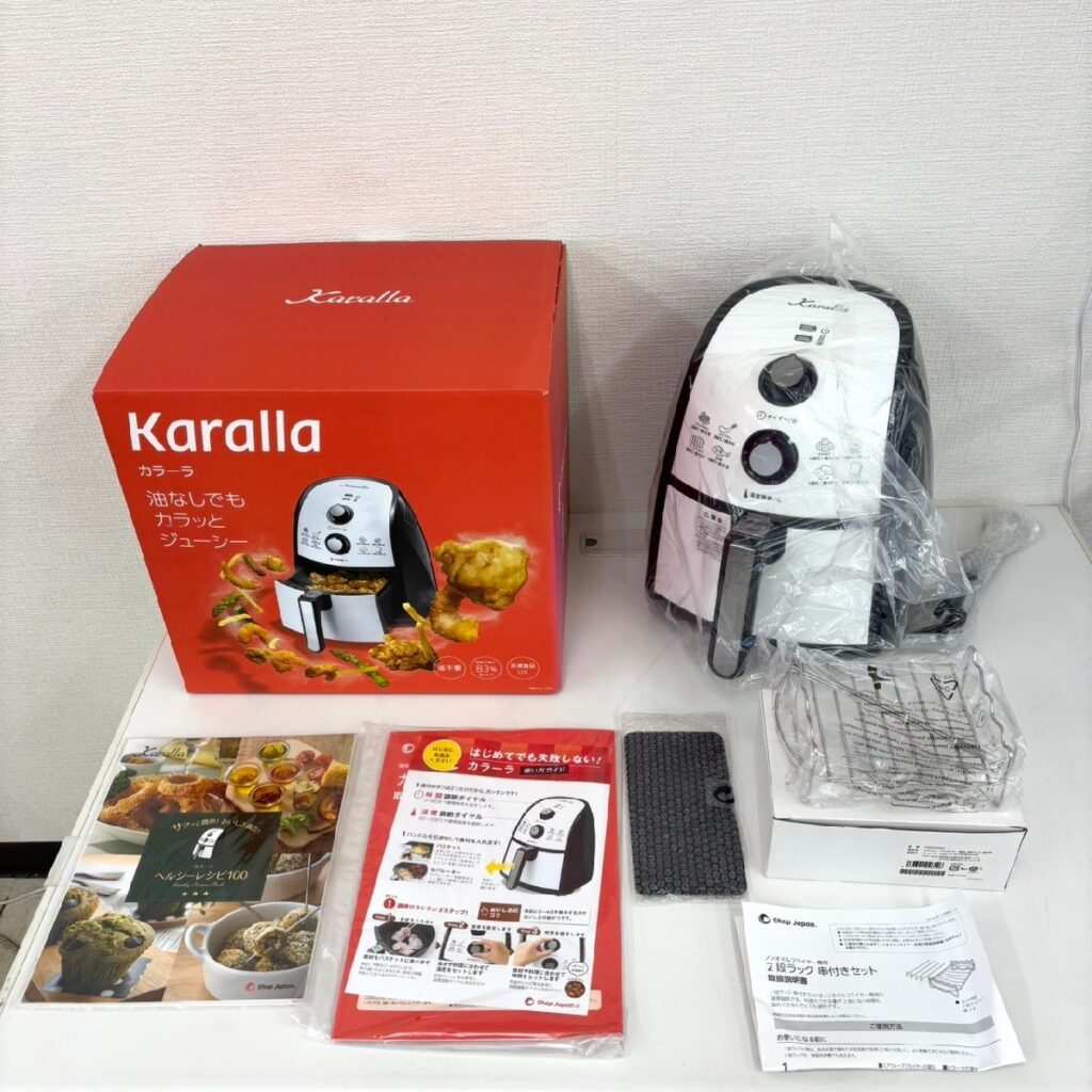 Karalla カラーラ ノンオイルフライヤー TXG-DS14-1 キッチン用品 ホワイト エアウェーブフライヤー 2段ラック