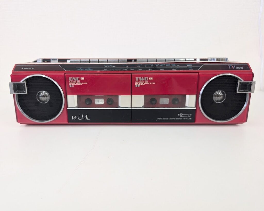 SANYO サンヨー 三洋電機 MR-WU4L ダブルラジカセ カセットデッキ デュアルスピーカー レッド