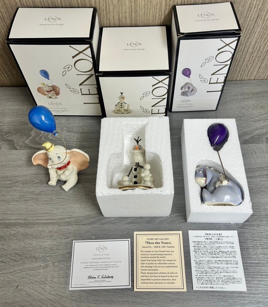 LENOX レノックス Disney ディズニー オラフ、イーヨー、ダンボ 箱付き 陶器人形 置き物