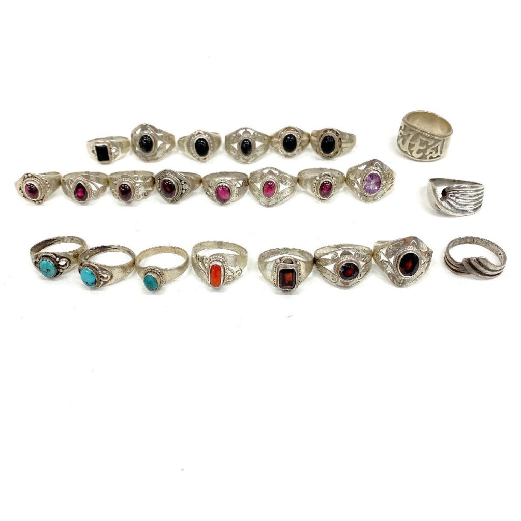 シルバーリング まとめ 24点 総重量 73.96g SILVER 925 シルバーアクセサリー 銀 指輪 リング 石付