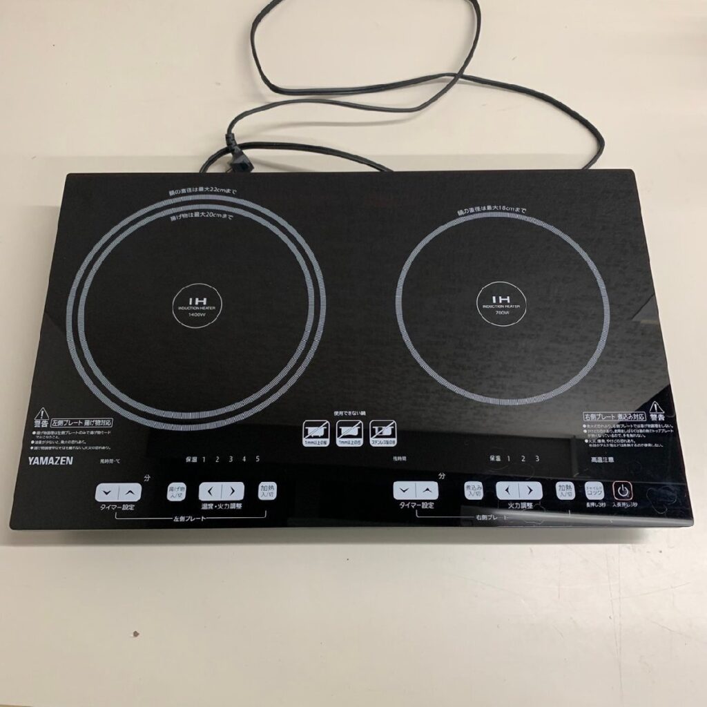 YAMAZEN ヤマゼン YET-W1452 IH調理器 ２口IHクッキングヒーター 2022年製