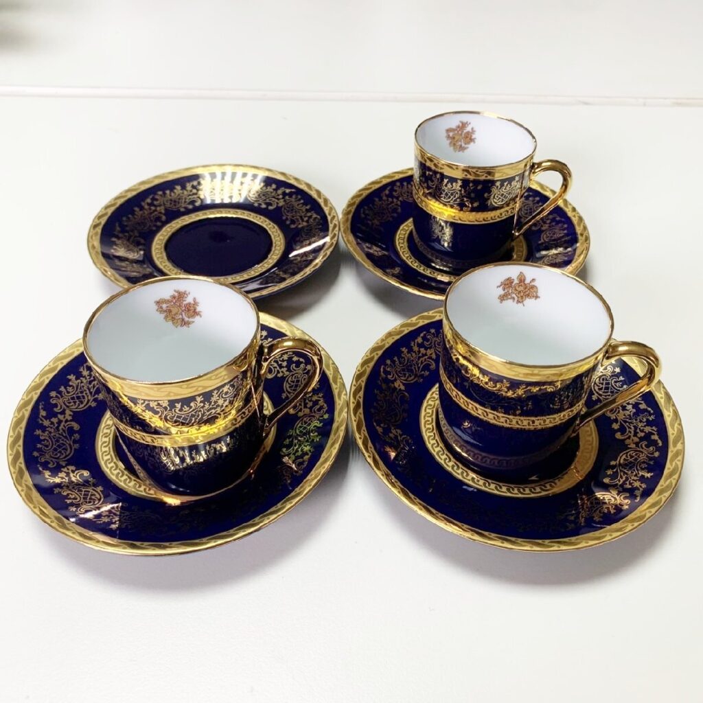 インペリアルリモージュ カップ&ソーサー デミタスカップ 22K 金彩 LIMOGES カップ3客 ソーサー4枚