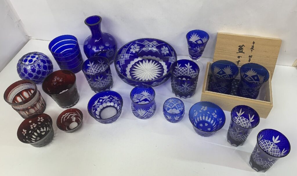 切子 和食器 大量 未使用含む 食器いろいろまとめて グラス/おちょこ/コップ/コースター など